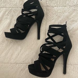 Black Strappy High Heels